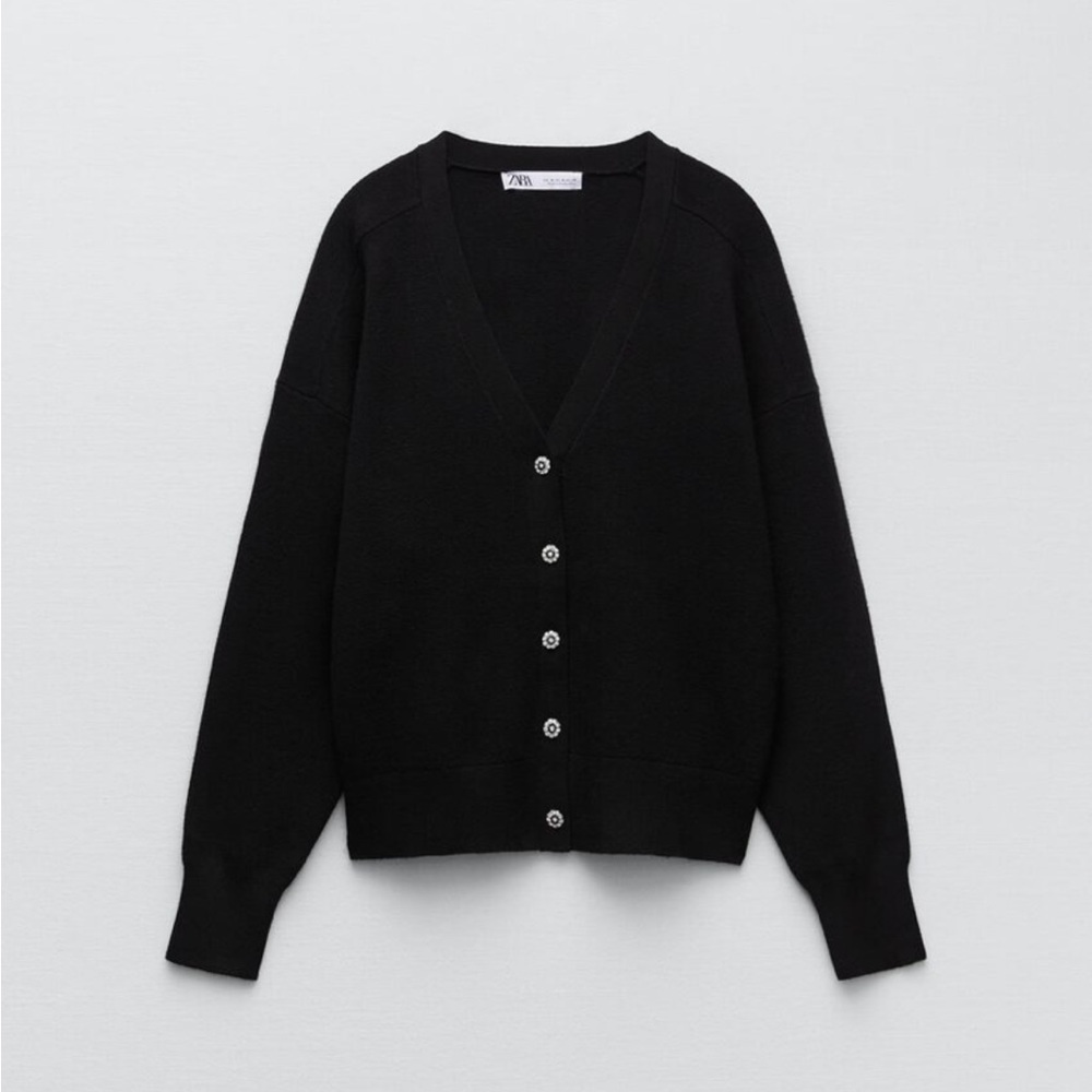 Zara rhinestone buttons cardigan